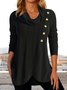 Turtleneck Casual Plain Top