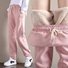 Women's Pants  Drawstring Solid Color Basic Thick Winter Pink