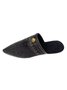 Plus Size Denim Button Decor Point Toe Flat Mules
