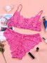Valentine's Day Lace No Steel Ring Bra Briefs Sexy Set Plus Size