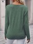 Knitted Half Open Collar Casual Plain T-Shirt