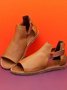 Retro Casual Old Velcro Peep Toe Sandals