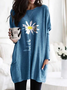 Loose Cotton Blends Long Sleeve Top