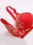 Contrast Lace Embroidered Bra Plus Size