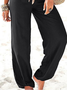 Women Loose Casual Daily Basic Bloomers Plain Pants
