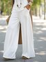 Summer Outfits Elegant Plain Suits Sleeveless Flowy Tank Top and Pockets Trousers Pants Two-Piece Sets