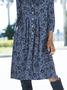 Loose Casual Crew Neck Floral Dress