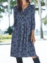 Loose Casual Crew Neck Floral Dress