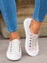 Casual Beige Floral Printed Split Joint Slip On Canvas Shoes
