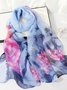 Silk Floral Long Scarf Boh Beach Vacation Accessories