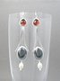 Vintage Gemstone Pearl Earrings Ethnic Jewelry