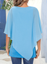 Crew Neck Chiffon Loose Vacation Shirt
