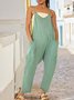 Casual Loose Plain Pockets Jumpsuit & Romper