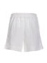Summer White Elastic Waist Casual Cotton And Linen Shorts
