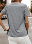 Plain Casual Button Loose Short Sleeve Summer T-Shirt