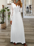 Loose Casual Half Open Collar Lace Dress