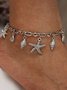 Bohemian Style Silver Seashell Starfish Pattern Anklet Holiday Dress Women's Jewelry