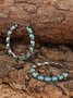 Turquoise Hoop Earrings Ethnic Boho Vintage Jewelry