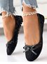 Elegant Hollow out Lace Bowknot Front Flat Shoes