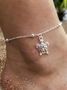 Bohemia Silver Cutout Turtle Anklet Vacation Beach Jewelry