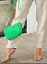 Plain Casual Loose Cotton Elastic Band Pants