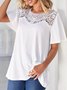 Loose Plain Lace Elegant Shirt