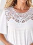 Loose Plain Lace Elegant Shirt