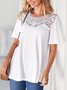 Loose Plain Lace Elegant Shirt
