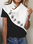 Half Open Collar Buttoned Casual T-Shirt