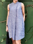Plain Cotton And Linen Loose Linen Dress