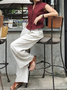 Plain Linen Cotton And Linen Loose Pants