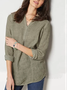 Loose Cotton Casual Linen Garment-Dyed Tunic Shirt