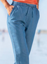 Plain Drawstring Casual Pants