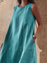 Crew Neck Plain Simple Dress