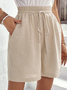 Linen Linen Loose Plain Shorts
