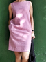Cotton And Linen Loose Plain Linen Dress