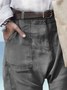 Plain Linen Zipper Cotton And Linen Shorts