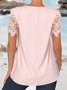 Fake two piece tunic lace crewneck top