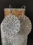 Vintage Silver Floral Ethnic Pattern Earrings Casual Women Jewelry