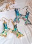 Casual Colorful Enamel Hummingbird Earrings Urban Women Jewelry