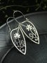 Vintage Silver Metal Floral Piercing Earrings Ethnic Casual Women Jewelry
