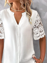 Loose Lace Simple Plain Blouse