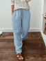 Women Drawstring Waist Pockets Comfy Lounge Workout Plain Cotton Pants