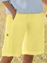 Summer Linen Casual Buttoned Shorts