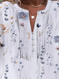 Womens Casual Notched Loose Shirt