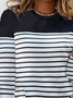 Plus size Casual Striped Crew Neck T-Shirt