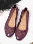Transparent Waterproof PVC Jelly Glue Hollow Breathable Flat Shoes