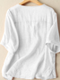 Buckle Plain Short Sleeve Casual Shirt