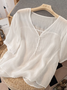 Buckle Plain Short Sleeve Casual Shirt