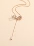 Rhinestone Bow Elegant Pendant Necklace